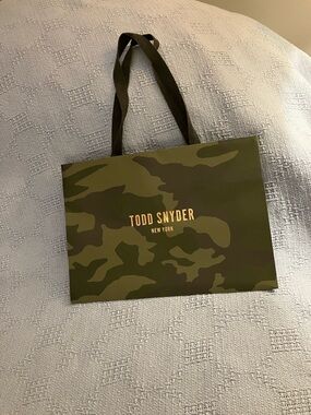 Todd Snyder Olive Camo Tote Bag with Gold Logo